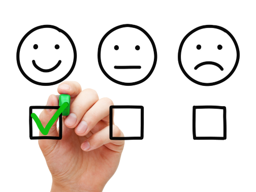 Feedback green tick smile