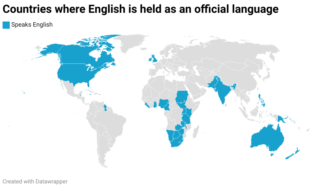 Map of Countries That Speak English: The Guide – Wonderful World English