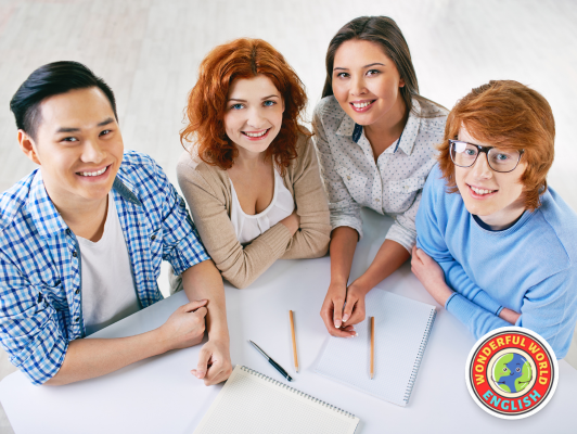 Students smiling